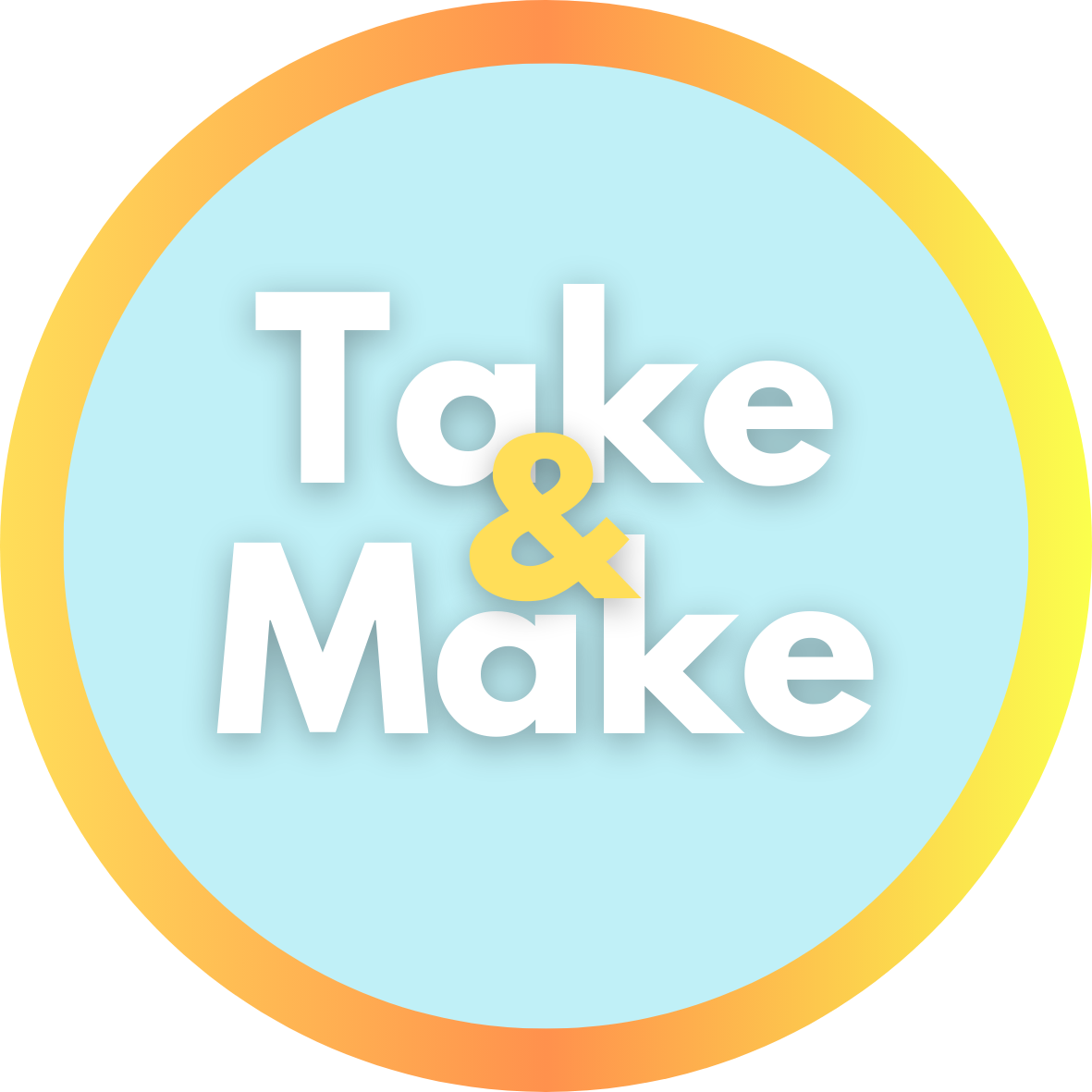 Take and make logo in yellow and blue. 
