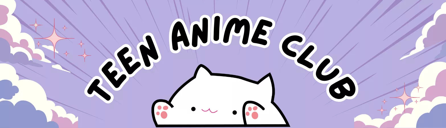 Kawaii cat advertising Teen Anime Club